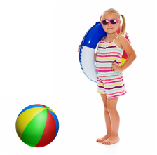 Phoenix pool tile cleaning little girl with beach ball
